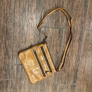 Bright Yellow Crossbody Clutch Purse with Zippers and Card Pockets